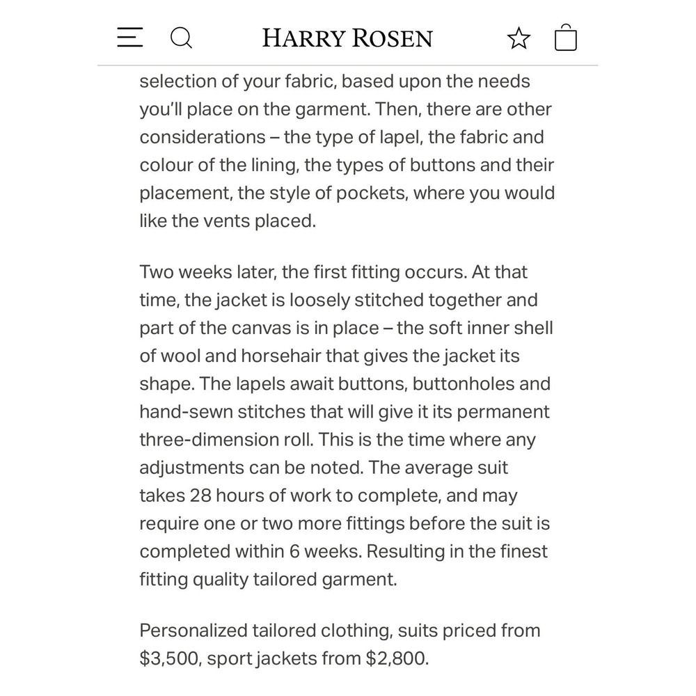 UNIQUE HARRY ROSEN BESPOKE🔥 Mens 2 Piece Suit Size 50 Canada‎ 100% Wool (s133) - Picture 15 of 15